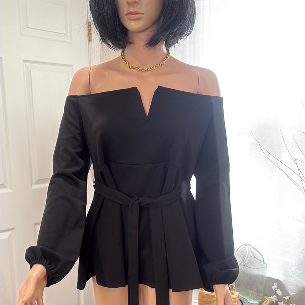 SHEIN Black Off-Shoulder Blouse